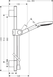 Picture of AXOR Uno AXOR Uno Brauseset 0,90 m mit Handbrause 120 3jet, Art.Nr. 27987000