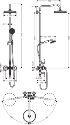 Picture of AXOR Montreux Showerpipe mit Thermostat und Kopfbrause 240 1jet Classic, Art.Nr. 16572000