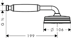 Picture of AXOR Montreux Handbrause 100 1jet Classic, Art.Nr. 16320000