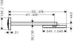 Picture of AXOR ShowerCollection Kopfbrause 240/240 1jet mit Brausearm, Art.Nr. 10925000