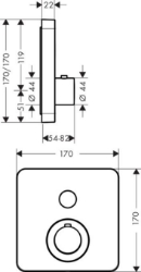 Picture of AXOR ShowerSelect ShowerSelect Thermostat Softcube für 1 Verbraucher Unterputz, Art.Nr. 36705000