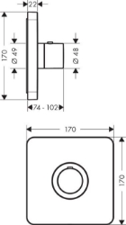 Picture of AXOR ShowerSelect ShowerSelect Thermostat Highflow Softcube Unterputz, Art.Nr. 36711000