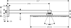 Picture of AXOR ShowerSolutions Kopfbrause 350 1jet mit Brausearm, Art.Nr. 26034000