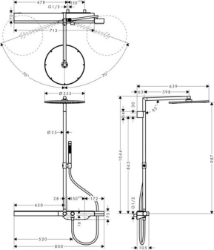 Picture of AXOR ShowerSolutions Showerpipe 800 mit Thermostat und Kopfbrause 350 1jet, Art.Nr. 27984000