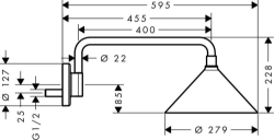 Picture of AXOR Showers/Front Kopfbrause 240 2jet mit Brausearm, Art.Nr. 26021000