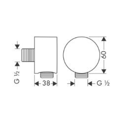 Picture of AXOR Starck Fixfit Schlauchanschluss Round, Art.Nr. 27451000