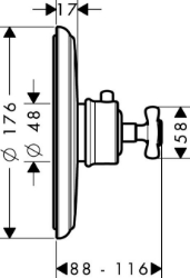 Picture of AXOR Montreux Thermostat 43 l/min Unterputz, Art.Nr. 16810000