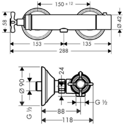 Picture of AXOR Montreux Brausethermostat Aufputz, Art.Nr. 16261000