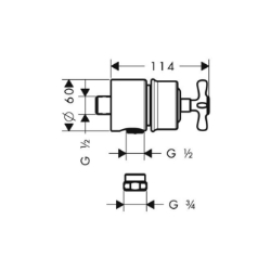Picture of AXOR Montreux Fixfit Stop Schlauchanschluss mit Abstellventil, Art.Nr. 16882000