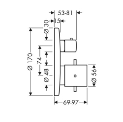 Picture of AXOR Starck Thermostat Unterputz mit Abstellventil, Art.Nr. 10700000