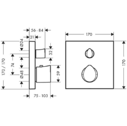 Picture of AXOR Starck Organic Thermostat Unterputz mit Absperrventil, Art.Nr. 12715000