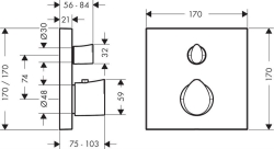 Picture of AXOR Starck Organic Thermostat Unterputz mit Ab- und Umstellventil, Art.Nr. 12716000