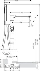 Picture of AXOR Urquiola Wannenthermostat bodenstehend, Art.Nr. 11422000