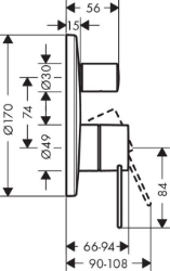 Picture of AXOR Uno Einhebel-Wannenmischer Unterputz Bügelgriff mit integrierter Sicherungskombination, Art.Nr. 38428000