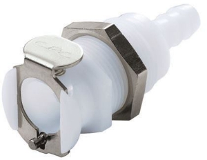 Picture of CPC Kupplungen 1/4 Hose Barb Non-Valved Panel Mount Acetal Coupling Body- 25 Stk,  Art.Nr. : PLC16004