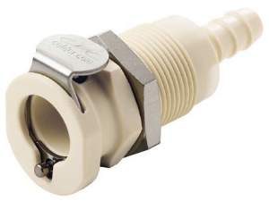 Picture of CPC Kupplungen 1/4 Hose Barb Non-Valved Panel Mount Polypropylene Coupling Body- 25 Stk,  Art.Nr. : PLC1600412
