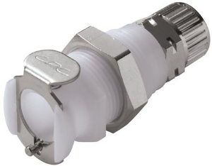 Picture of CPC Kupplungen 10mm PTF Valved Panel Mount Acetal Coupling Body- 25 Stk,  Art.Nr. : PLCD120M10