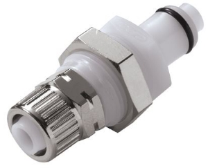 Picture of CPC Kupplungen 10mm PTF Valved Panel Mount Acetal Coupling Insert- 25 Stk,  Art.Nr. : PLCD400M10