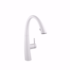 Picture of KWC ZOE Küche glacier white A 215 Hebelmischer Ausziehbare Umstellbrause verdeckt ergonomische Ausz, glacier white, seitenbedient, flex-PEX 3/8", mit Steckernetzteil Z.635.582, Art.Nr. : 10.201.122.150FL