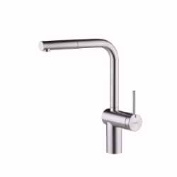 Picture of KWC LIVELLO Küche edelstahl A 225 Hebelmischer Auszugauslauf Neoperl Caché bis 600 mm ausziehb, Stahl,  seitenbedient, flex-PEX 3/8", Art.Nr. : 10.231.103.700FL