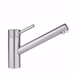 Picture of KWC INOX Küche edelstahl A 225 Hebelmischer Schwenkauslauf 160° Neoperl Cascade, stahl, flex-PEX 3/8", Art.Nr. : 10.271.023.700FL