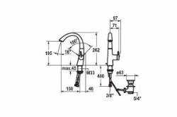 Picture of KWC ZOE Waschtisch chromeline A 150 Hebelmischer Schwenkauslauf 90° Neoperl Caché OptimalSpace, chromeline, mit Ablaufventil, flex-PEX 3/8", Energie-Etikette A, Art.Nr. : 12.208.131.000FL