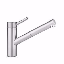 Picture of KWC INOX Küche edelstahl A 230 Hebelmischer Auszugauslauf Neoperl Cascade bis 700 mm ausziehbar, stahl, flex-PEX 3/8", A230, Art.Nr. : 10.271.103.700FL
