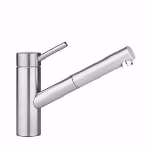 Picture of KWC INOX Küche edelstahl A 230 Hebelmischer Auszugauslauf Neoperl Cascade bis 700 mm ausziehbar, stahl, flex-PEX 3/8", A230, Art.Nr. : 10.271.103.700FL