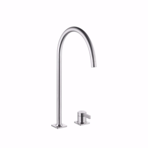 Picture of KWC ERA Küche edelstahl A 225 Hebelmischer Schwenkauslauf 150° oder 360° Neoperl Perlator lam, Stahl, flex-PEX 3/8", A225, J-Auslauf, Art.Nr. : 10.392.023.700FL
