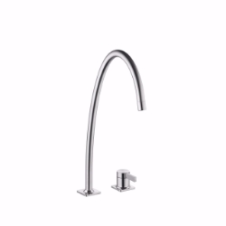 Picture of KWC ERA Küche edelstahl A 230 Hebelmischer Schwenkauslauf 150° oder 360° Neoperl Perlator lam, Stahl, flex-PEX 3/8", A230, Gravity Spout, Art.Nr. : 10.392.024.700FL