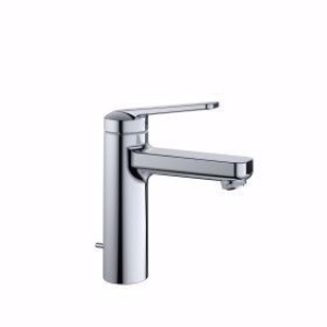 Picture of KWC DOMO , 6.0 Waschtisch chromeline A 125 Hebelmischer Auslauf fest Neoperl® Cascade® SLC, chromeline, mit Ablaufventil, flex-PEX 3/8",Energie-Eti. A, Mitte Kaltstellung, Art.Nr. : 12.668.031.000FL