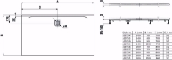 Picture of Laufen PRO - Duschwanne, aus Verbundwerkstoff Marbond, superflach, rechteckig, Ablauf an langer Seite, 1400 x 900 x 29,  077, hellgrau matt , Art.Nr. : H2109590770001