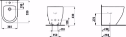 Picture of Laufen PRO - Standbidet PRO 53X36 WEISS, 530 x 360 x 430, 1 Hahnloch 000, weiss 1 Hahnloch , Art.Nr. : H8329520003021