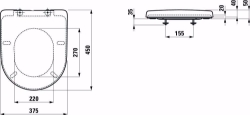 Picture of Laufen PRO - WC-Sitz mit Deckel 'universal', abnehmbar, mit Absenkautomatik, für Hohlraumbefestigung, 450 x 375 x 55,  000, weiss , Art.Nr. : H8939590000001
