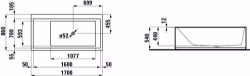 Picture of Laufen KARTELL BY LAUFEN - Freistehende Badewanne, aus Mineralgusswerkstoff Sentec, mit Armaturenbank in Längsrichtung rechts, mit Überlaufspalt, mit Hubsystem, 1700 x 860 x 540, mit Sensor-St für beleuchtetem Ueberlaufspalt  000, weiss , Art.Nr. : H2233320006161