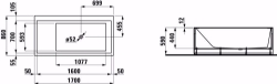Picture of Laufen KARTELL BY LAUFEN - Badewanne, Eckmodell rechts, aus Mineralgusswerkstoff Sentec, mit Schürze, mit Armaturenbank, mit Überlaufspalt in der Frontseite, mit Fussgestell, 1700 x 860 x 590, mit Sensor-St für beleuchtetem Ueberlaufspalt  000, weiss, Art.Nr. : H2233350006161