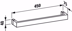 Picture of Laufen KARTELL BY LAUFEN - Handtuchhalter 'Rail', 450 mm, Kunststoff, 500 x 110 x 90,   081, bernstein  , Art.Nr. : H3813310810001
