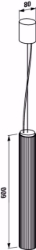 Picture of Laufen KARTELL BY LAUFEN - Hängeleuchte 'Rifly', 600 mm, Kunststoff, Halter verchromt, 80 x 80 x 600,   086, silber  , Art.Nr. : H3893340860001