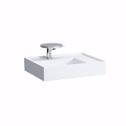 Picture of Laufen KARTELL BY LAUFEN - Waschtisch, Ablage rechts, mit verdecktem Ablauf, 600 x 460 x 120 000, weiss3 Hahnlöcher/ohne Überlauf, Art.Nr. : H8103340001581