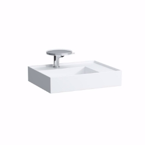 Picture of Laufen KARTELL BY LAUFEN - Waschtisch, Ablage rechts, mit verdecktem Ablauf, 600 x 460 x 120 000, weiss3 Hahnlöcher/ohne Überlauf, Art.Nr. : H8103340001581