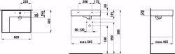 Picture of Laufen KARTELL BY LAUFEN - Waschtisch, Ablage links, mit verdecktem Ablauf, 600 x 460 x 120 400, LCC-weiss 1 Hahnloch/ohne Überlauf, Art.Nr. : H8103354001111