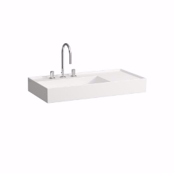 Picture of Laufen KARTELL BY LAUFEN - Waschtisch, Ablage rechts, mit verdecktem Ablauf, 900 x 460 x 120 759, grau matt 1 Hahnloch/ohne Überlauf, Art.Nr. : H8103387591111
