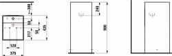 Picture of Laufen KARTELL BY LAUFEN - Freistehender Waschtisch mit verdecktem Ablauf, 375 x 435 x 900 D03, grau+schwarz 3 Hahnlöcher/ohne Überlauf, Art.Nr. : H811331D031581