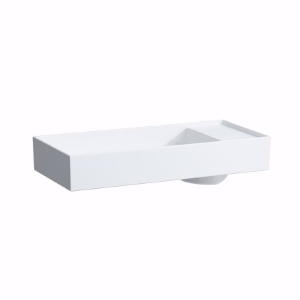 Picture of Laufen KARTELL BY LAUFEN - Waschtisch-Schale mit Armaturenbank, mit verdecktem Ablauf, 750 x 350 x 120 757, weiss matt 1 Hahnloch/ohne Überlauf, Art.Nr. : H8123327571111