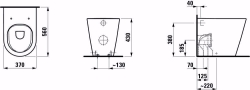 Picture of Laufen KARTELL BY LAUFEN - Stand-WC 'rimless', Tiefspüler, ohne Spülrand, Abgang waagerecht/senkrecht, 560 x 370 x 430, 020, schwarz, Art.Nr. : H8233370200001