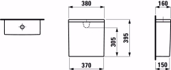 Picture of Laufen KARTELL BY LAUFEN - Spülkasten, Wasseranschluss hinten (mittig), 380 x 160 x 395, Wasseranschluss hinten Mitte 757, weiss matt, Art.Nr. : H8293317578711
