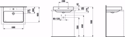 Bild von Laufen Pro S - Aufsatz-Waschtisch, 600 x 475 x 175, 400, LCC-weiss, ohne Hahnloch, Art.Nr. : H8169634001091