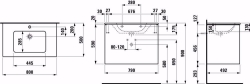 Bild von Laufen Pro S - Komplettset 800 mm, Waschtisch 'slim' mit Waschtischunterbau 'Base' mit 2 Schubladen, inkl. Schubladen-Ordnungssystem, 800 x 500 x 610, 261, weiss hochglanz, 1 Hahnloch, Art.Nr. : H8649612611041