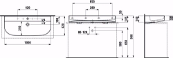 Picture of Laufen SONAR - Aufsatz-Waschtisch, 000 weiss, 1 Hahnloch, 1000 x 420 x 145, Art.Nr. : H8163470001041
