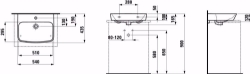 Picture of Laufen MODERNA R - Aufsatz-Waschtisch, 757 weiss matt, 1 Hahnloch, 587 x 503 x 200, Art.Nr. : H8165437571041